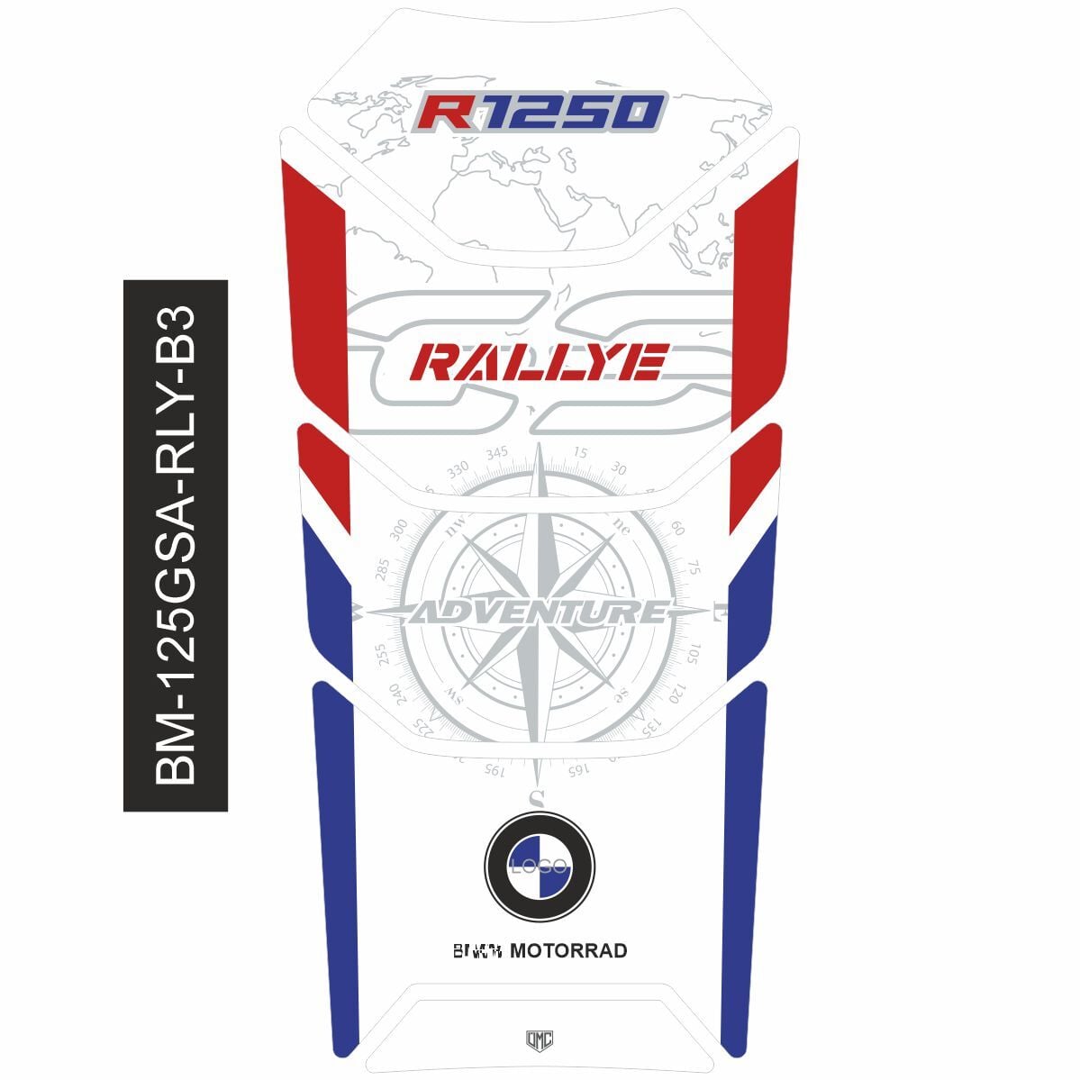 R1250GS ADV Rallye Tankpad (Beyaz) 3
