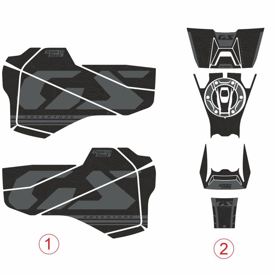 R1300GS ADV Triple Black Tankpad Set Model 1