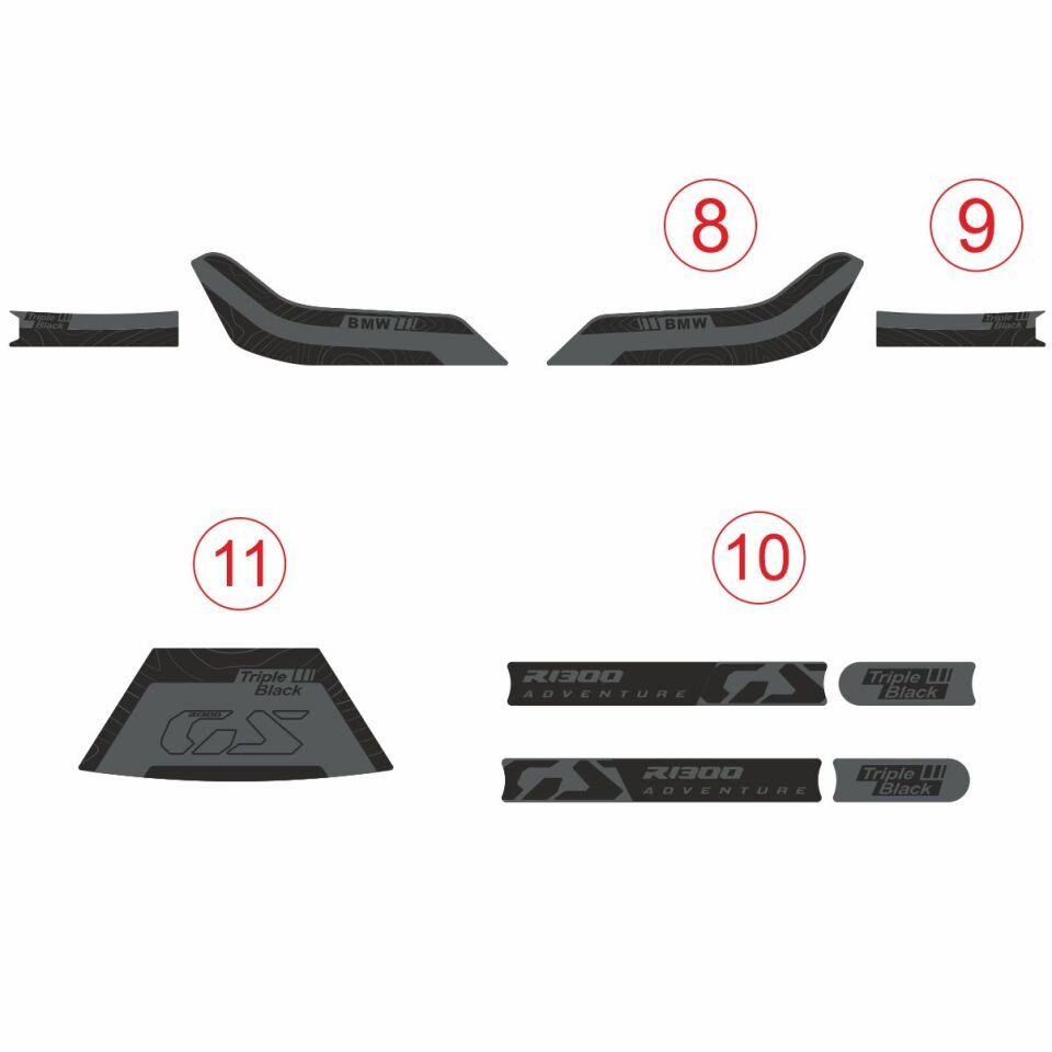 R1300GS ADV Triple Black Tankpad Set Model 1
