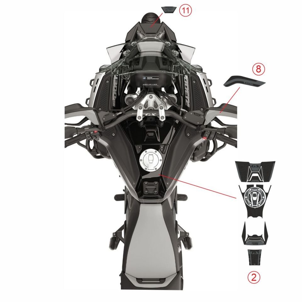 R1300GS ADV Triple Black Tankpad Set Model 1