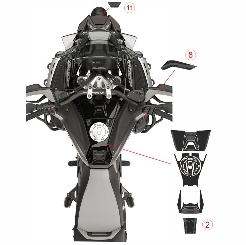 R1300GS ADV Triple Black Tankpad Set Model 2