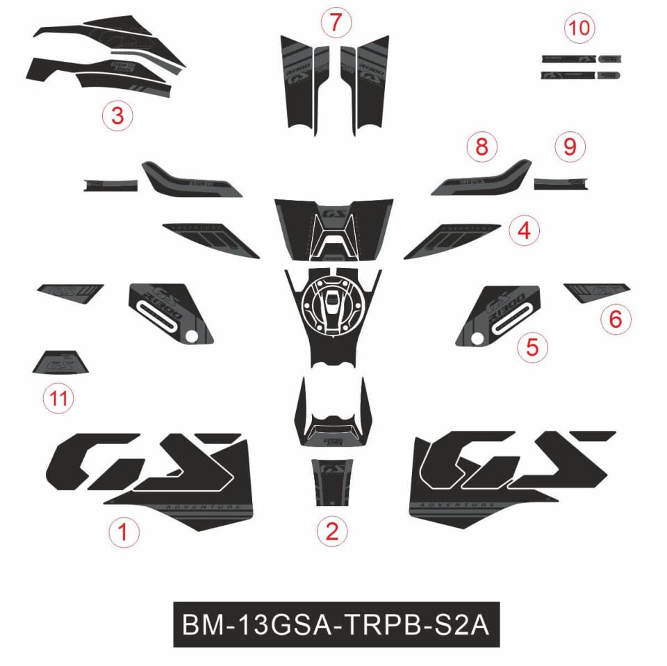 R1300GS ADV Triple Black Tankpad Set Model 2 Full Set 2