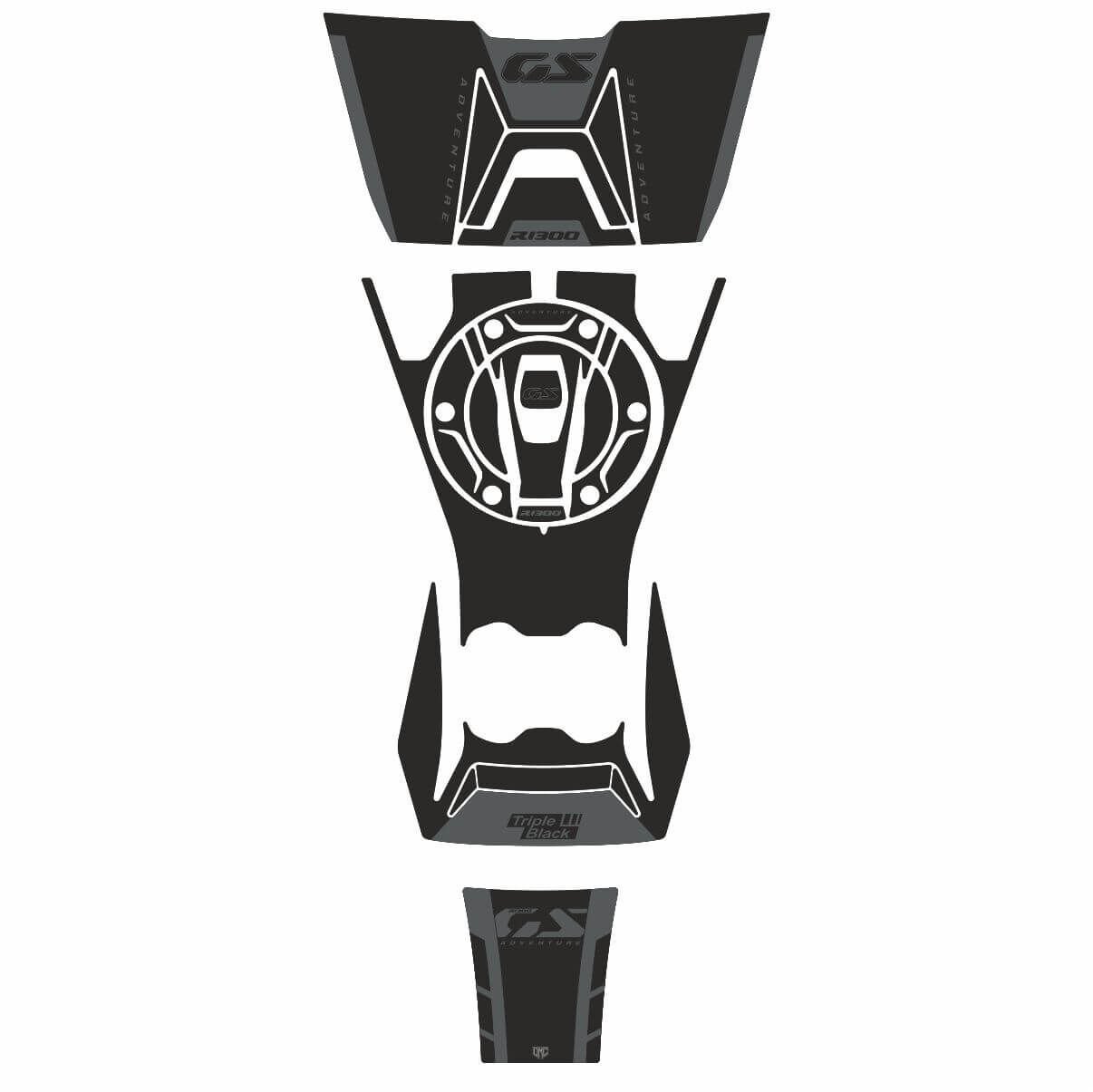 R1300GS ADV Triple Black Tankpad Set Model 2 Parça 2