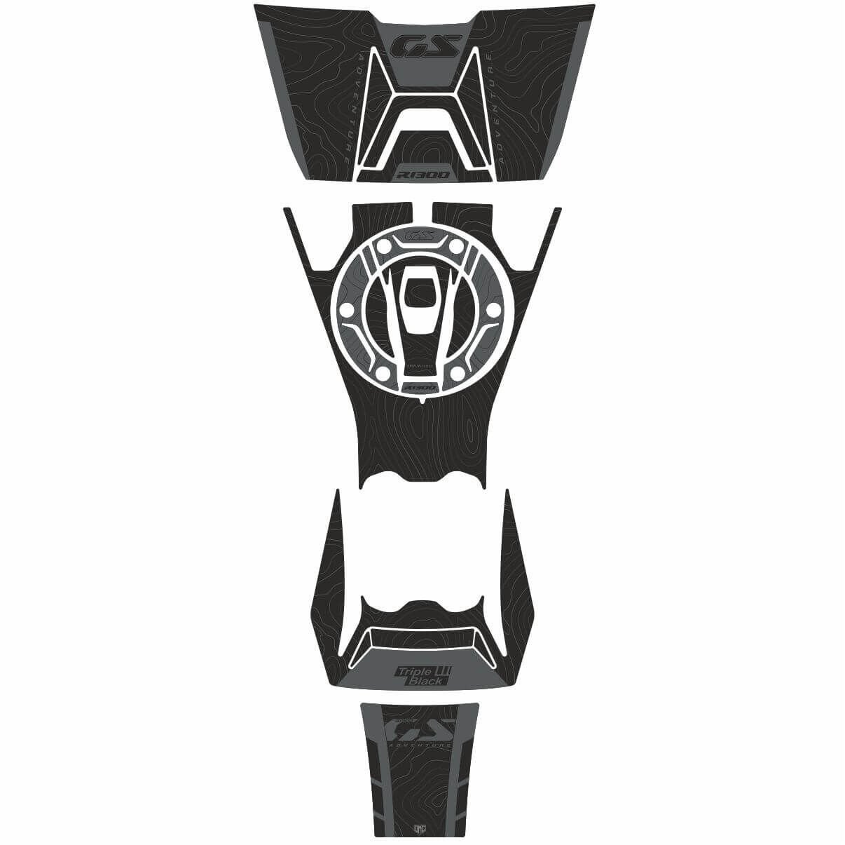 R1300GS ADV Triple Black Tankpad Set Model 1 Parça 2