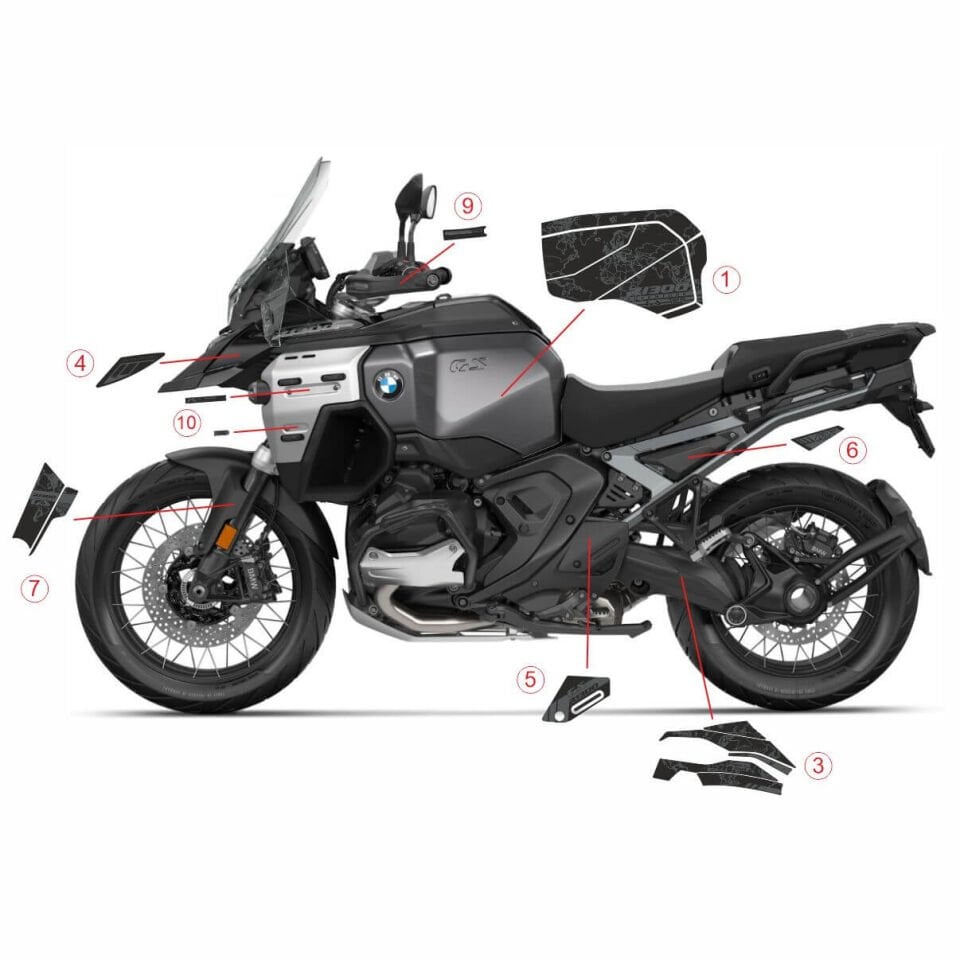 R1300GS ADV Triple Black Tankpad Set Model 3