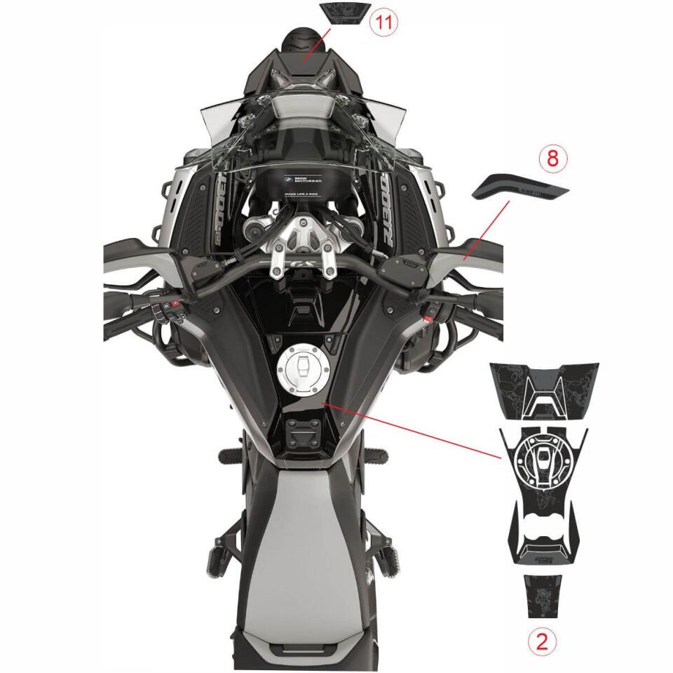 R1300GS ADV Triple Black Tankpad Set Model 3