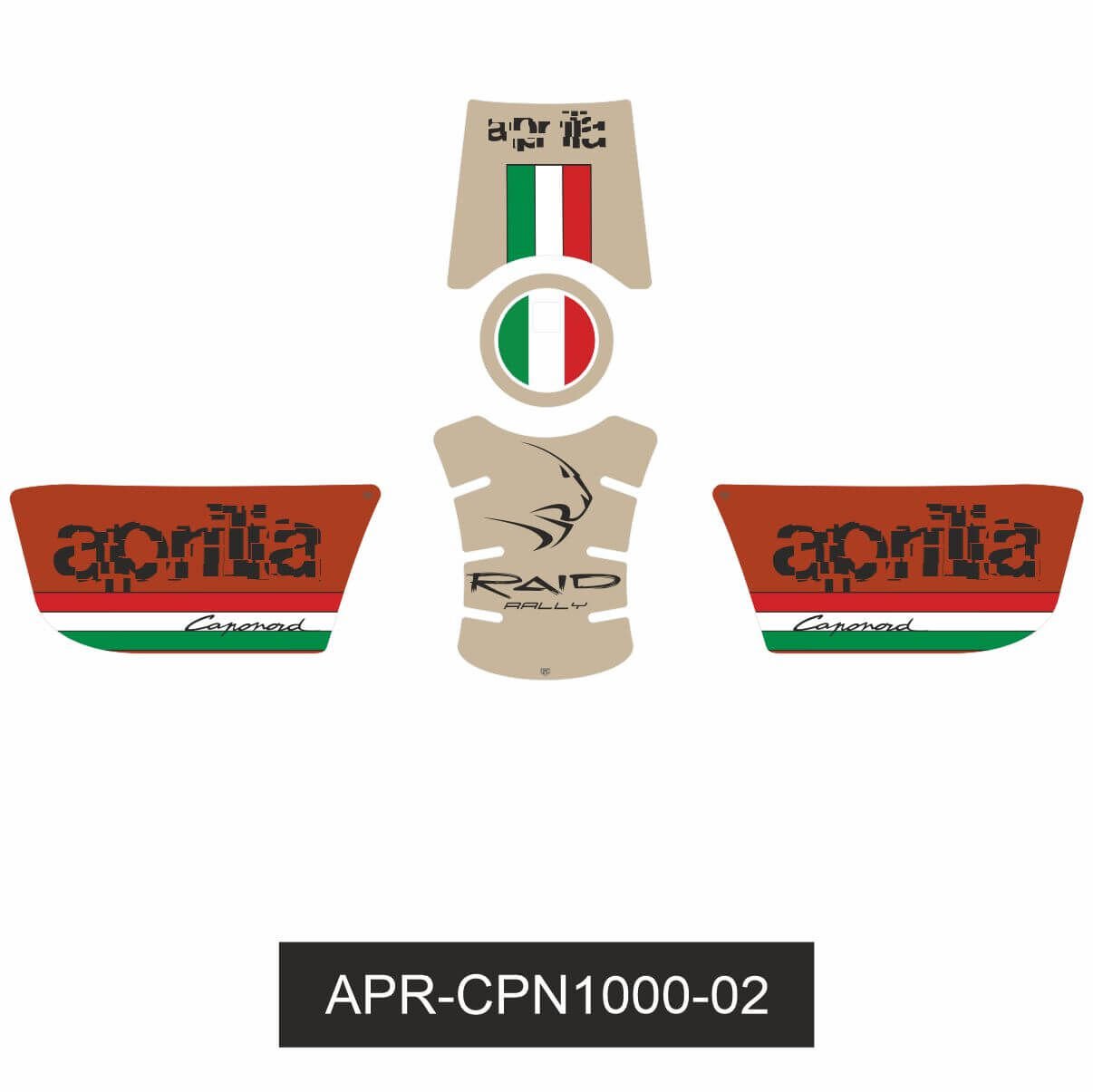 Aprilia Caponord 1000 ETV Raid Rally Tankpad Set