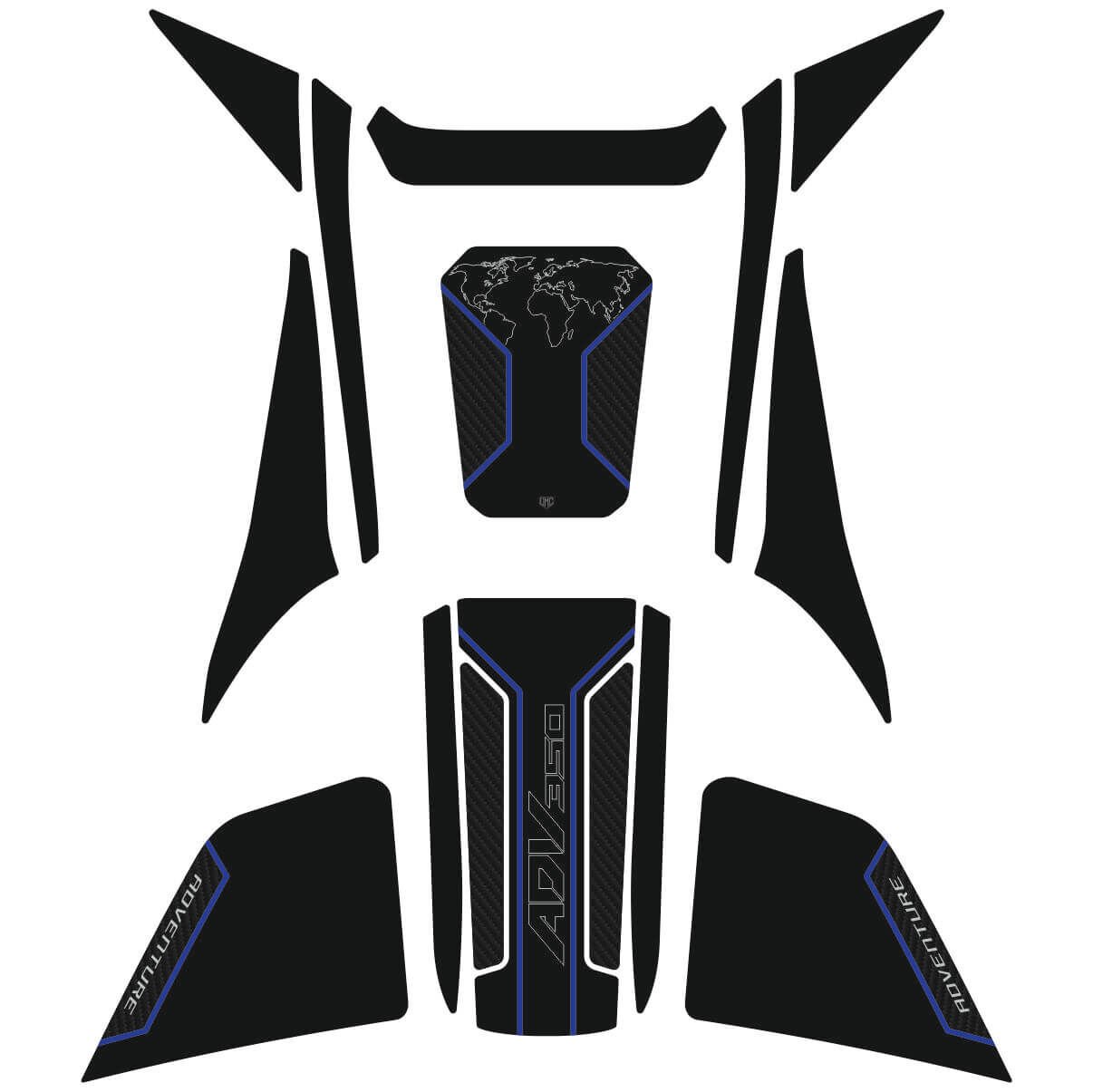 Honda ADV 350 Tankpad Set (Siyah&Karbon Model) 3