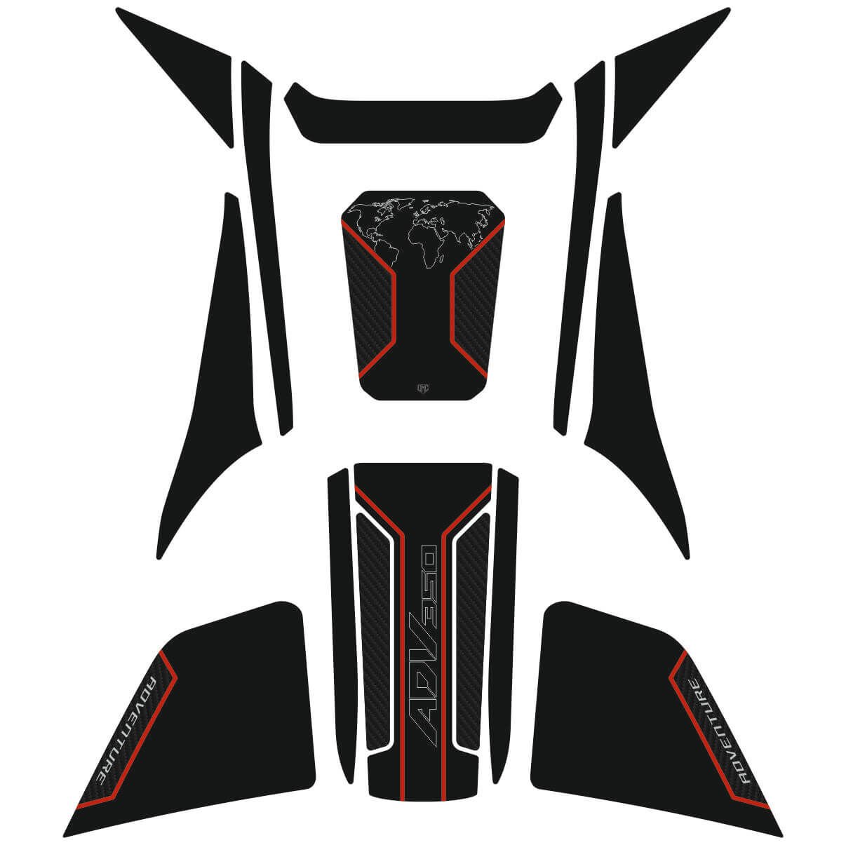 Honda ADV 350 Tankpad Set (Siyah&Karbon Model) 4