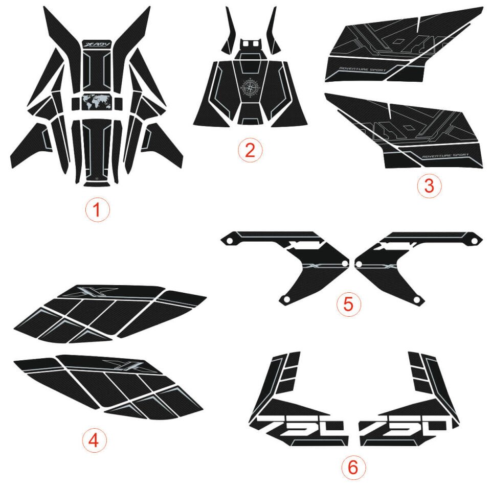 Honda X-ADV 750 Tankpad + Granaj Full Set - Gri (2024+)