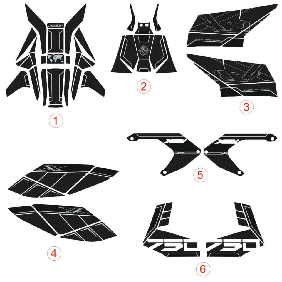 Honda X-ADV 750 Tankpad + Granaj Full Set - Gri (2024+) Full Set