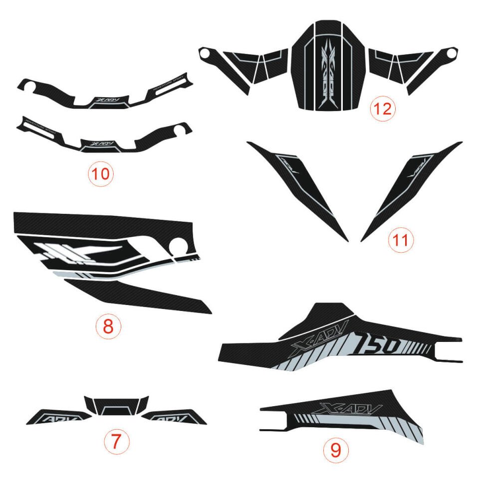 Honda X-ADV 750 Tankpad + Granaj Full Set - Gri (2024+) Full Set