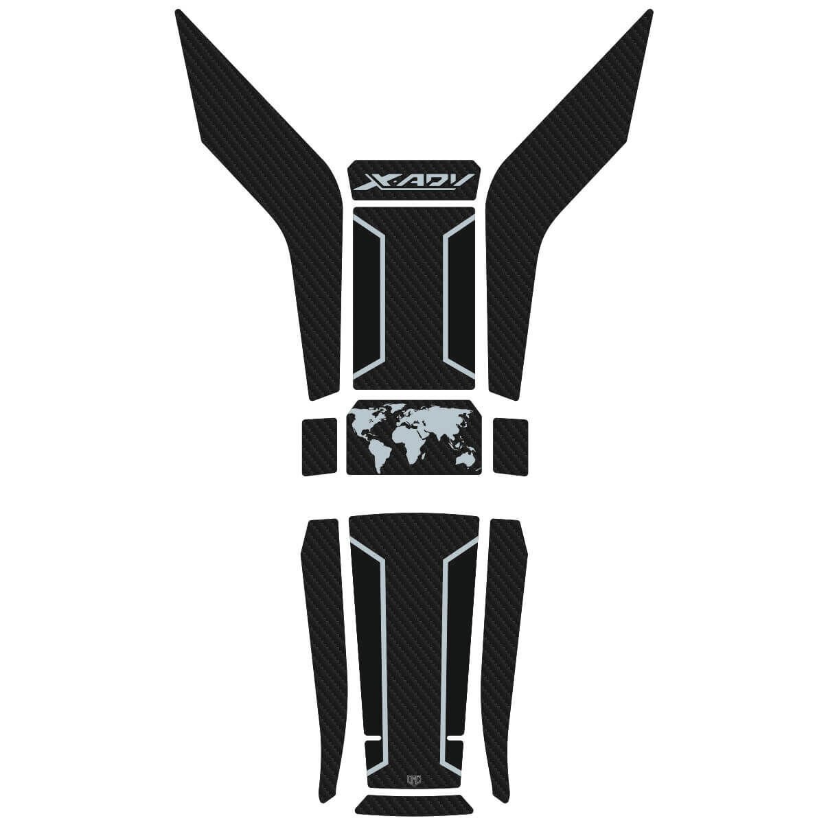 Honda X-ADV 750 Tankpad + Granaj Full Set - Gri (2024+) 1 - Tankpad