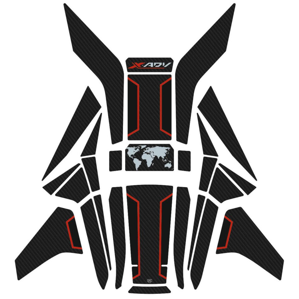 Honda X-ADV 750 Tankpad + Granaj Full Set - Kırmızı (2024+) 1 - Tankpad+Yan