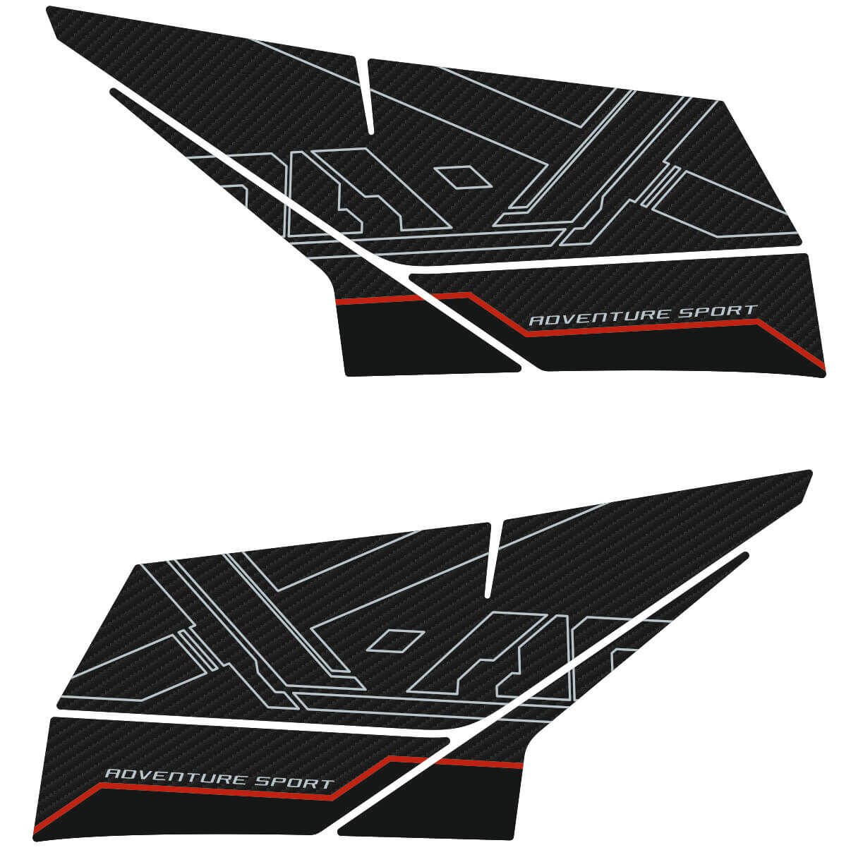 Honda X-ADV 750 Tankpad + Granaj Full Set - Kırmızı (2024+) 3 - Orta Granaj 