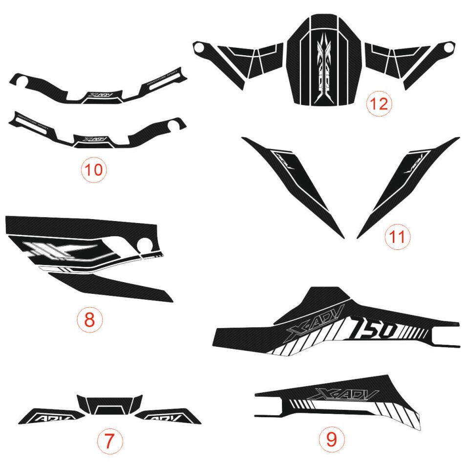 Honda X-ADV 750 Tankpad + Granaj Full Set - Beyaz (2024+)