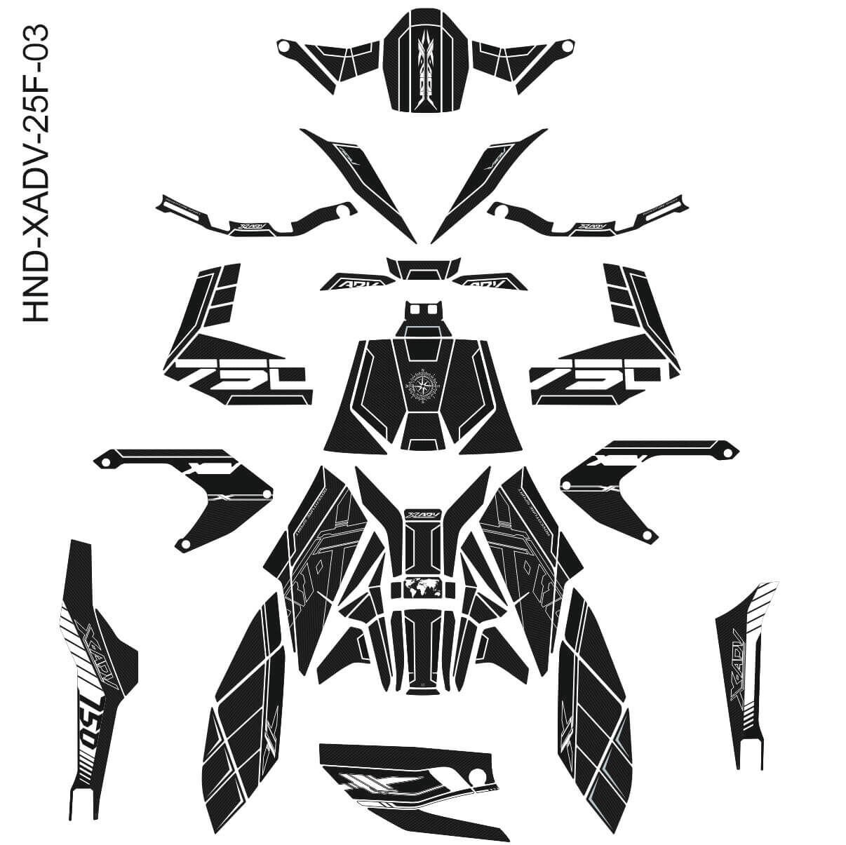 Honda X-ADV 750 Tankpad + Granaj Full Set - Beyaz (2024+)