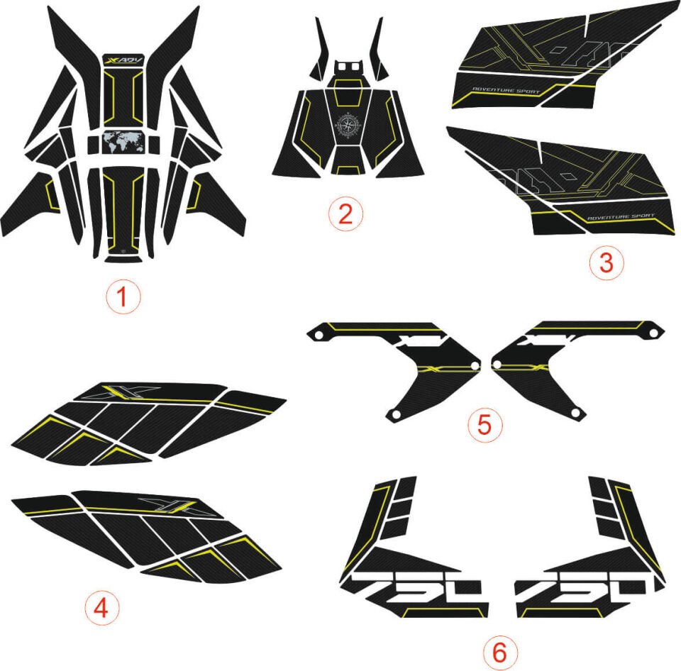 Honda X-ADV 750 Tankpad + Granaj Full Set - Neon Sarı (2024+)