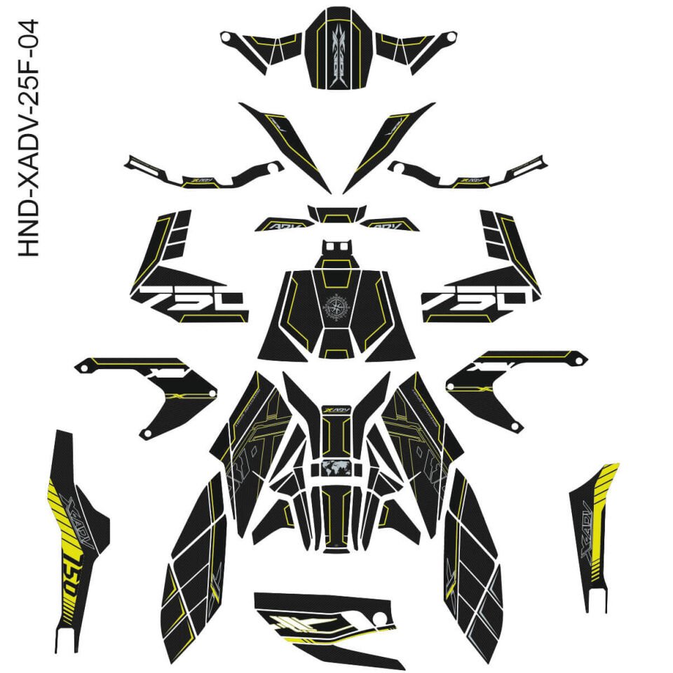 Honda X-ADV 750 Tankpad + Granaj Full Set - Neon Sarı (2024+)