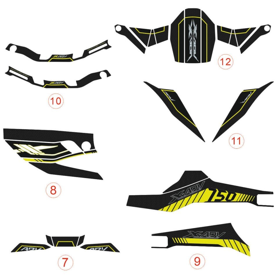 Honda X-ADV 750 Tankpad + Granaj Full Set - Neon Sarı (2024+) Full Set
