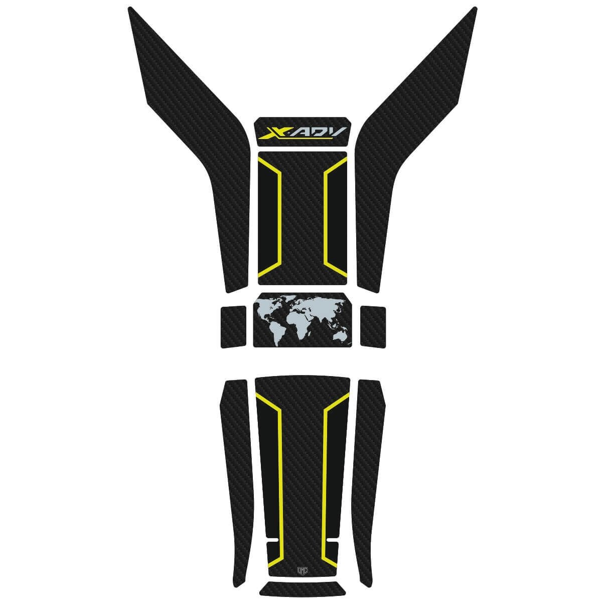 Honda X-ADV 750 Tankpad + Granaj Full Set - Neon Sarı (2024+) 1 - Tankpad