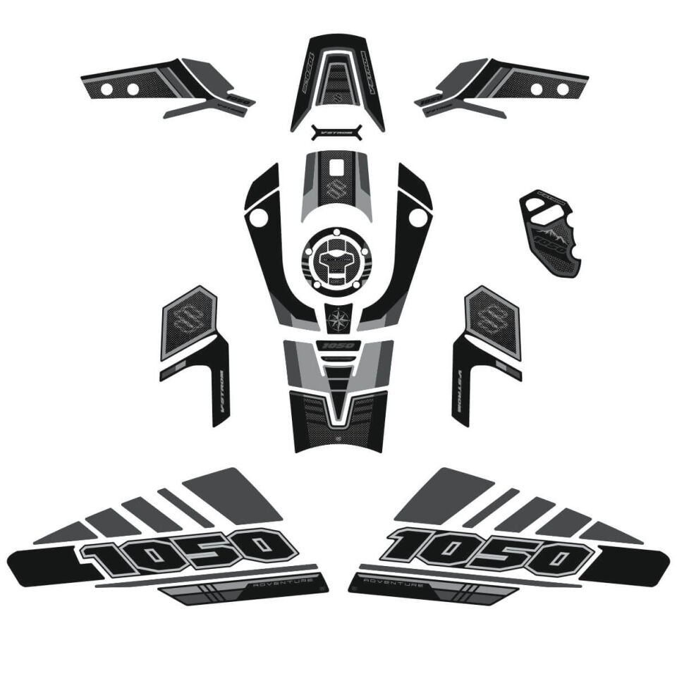 V-Strom 1050 DE Full Tankpad Set (Siyah&Gri)