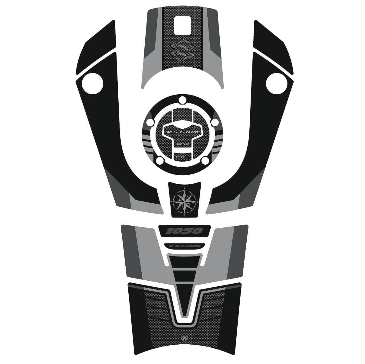 V-Strom 1050 DE Full Tankpad Set (Siyah&Gri) Tankpad