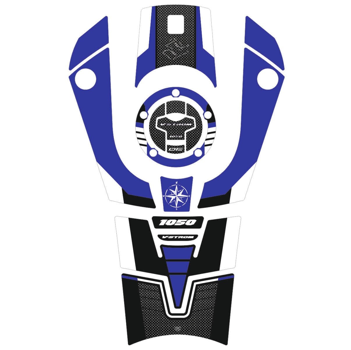 V-Strom 1050 DE Full Tankpad Set (Mavi&Beyaz) Tankpad