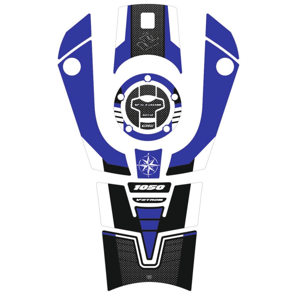 V-Strom 1050 DE Full Tankpad Set (Mavi&Beyaz) Tankpad